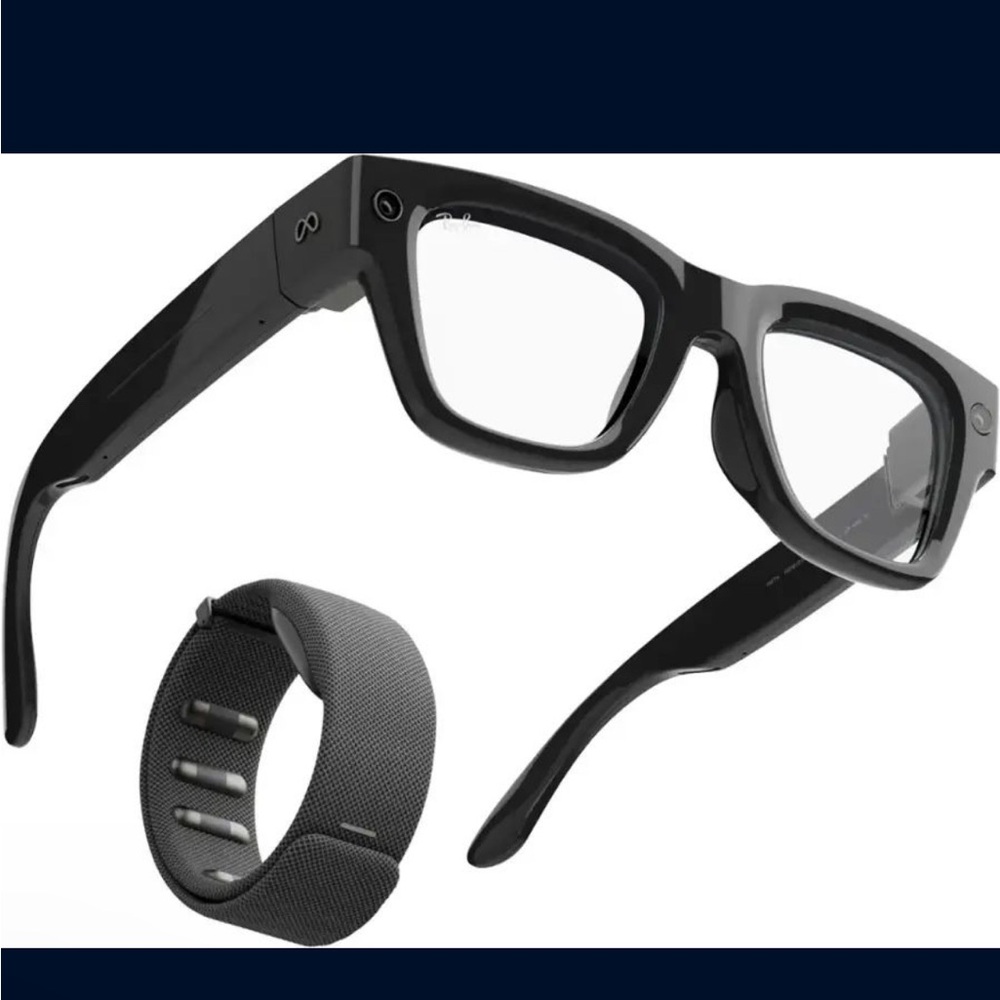 Ray-Ban Black Smart Glasses and Fitness Tracker